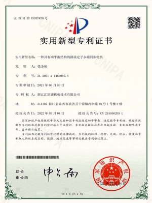 一種具有動平衡結(jié)構(gòu)的拼塊定子永磁同步電機（實用新型）